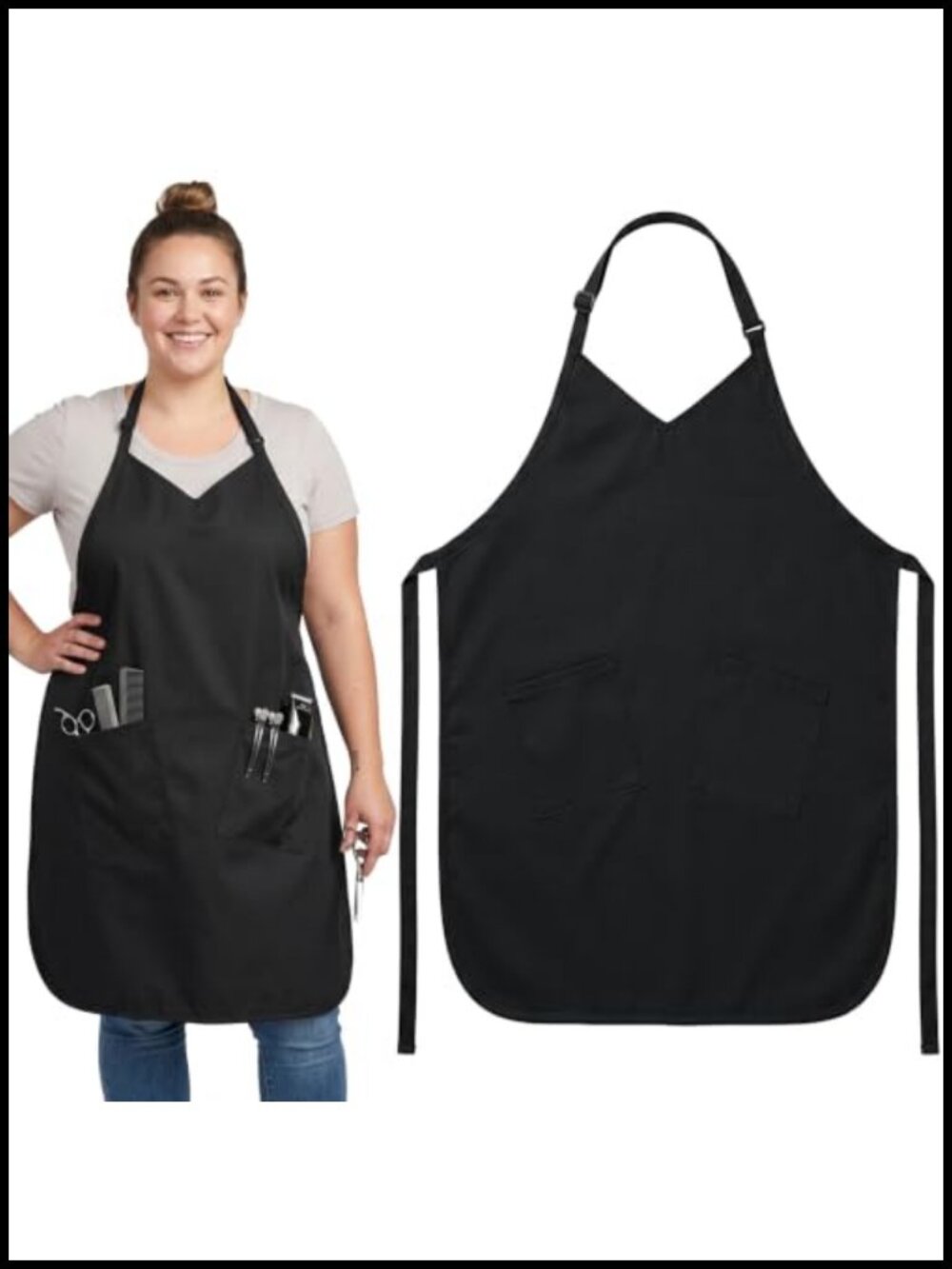 Hairdresser Apron 2 Pockets 34" Long Salon Apron for Hair Stylist